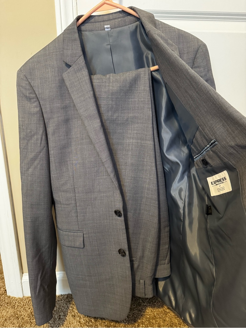 Express Men’s Gray Two-Piece Suit